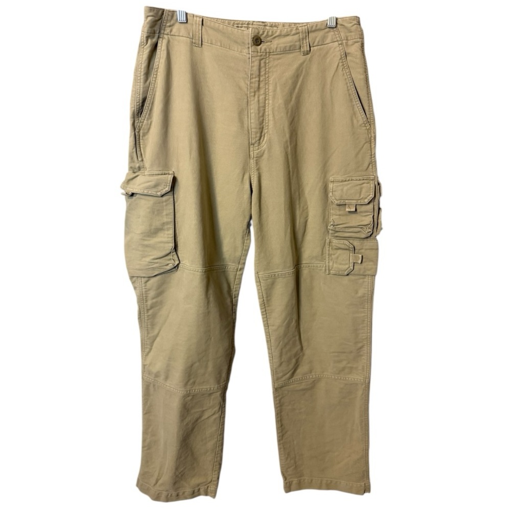 Vintage American Eagle Outfitters Mens 34x32 Wide Leg Cargo Pants Tan Y2K Baggy